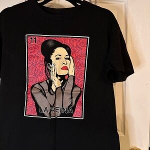 Black Graphic T-Shirt with Red and Gray Design